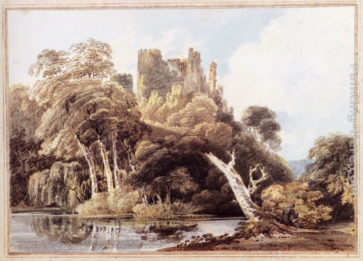 Berry Pomeroy Castle, Devon painting - Thomas Girtin Berry Pomeroy Castle, Devon art painting